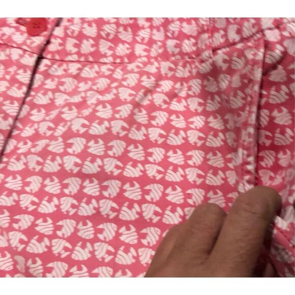Talbots Shorts Pink with White Angel Fish Pattern Size 8P - Picture 5 of 12